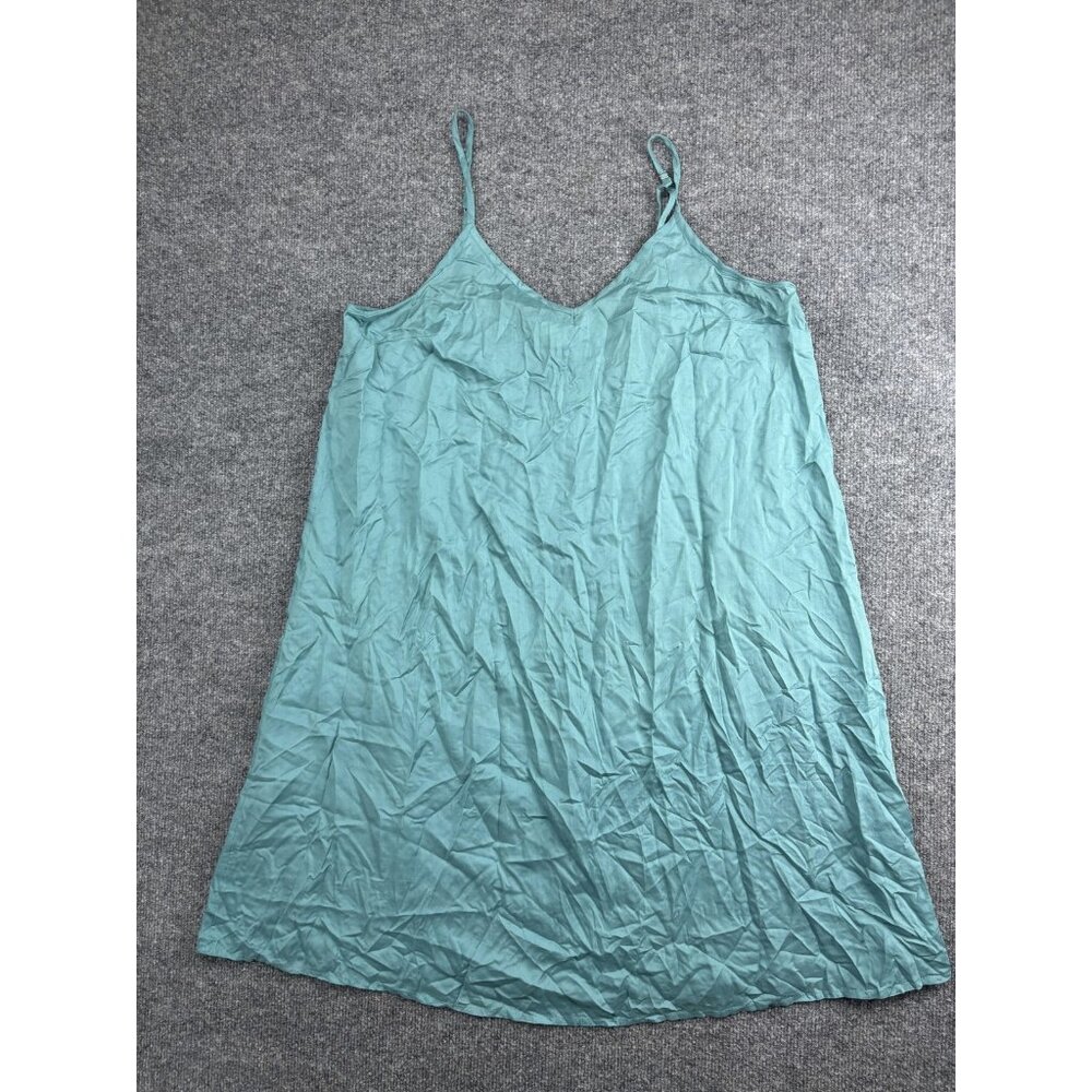 Sundance Dress Womens Large Blue Teal Spaghetti Strap Slip Sundress Boho Summer